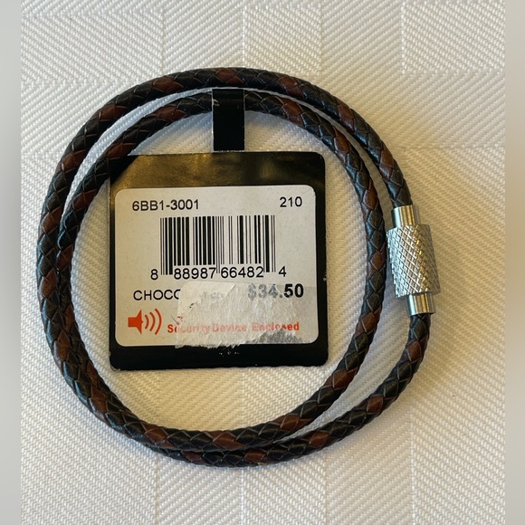 Bespoke New York Men's Brown Skinny Double Wrap Leather Bracelet OS - Picture 3 of 5